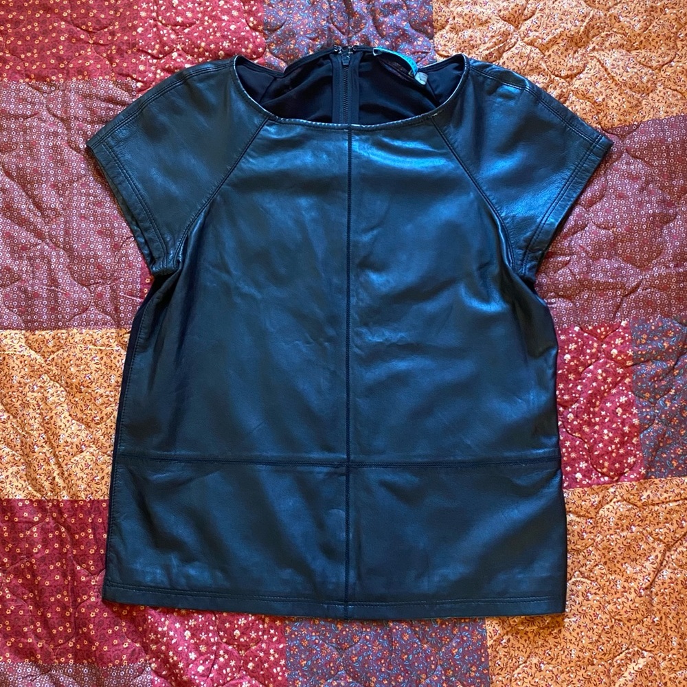 Alice + Olivia Leather T-shirt
